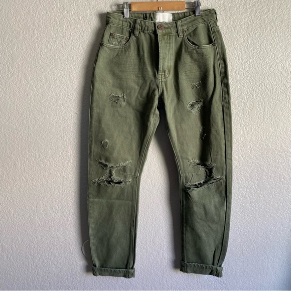 PEARL MESSED UP SAINTS BOYFRIEND JEANS